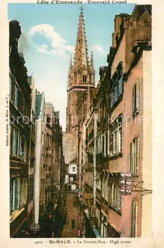 Saint Malo_Ille et Vilaine_Bretagne La Grande Rue Eglise Saint Malo_Ille et Vilaine
