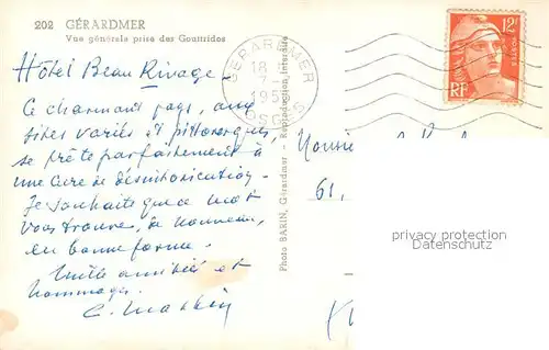 Gerardmer_Vosges Vue generale prise des Gouttridos Gerardmer Vosges