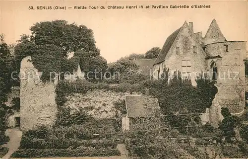 Senlis_Oise Vieille Tour du Chateau Henri IV et Pavillon Gabrielle d Estrees Senlis Oise