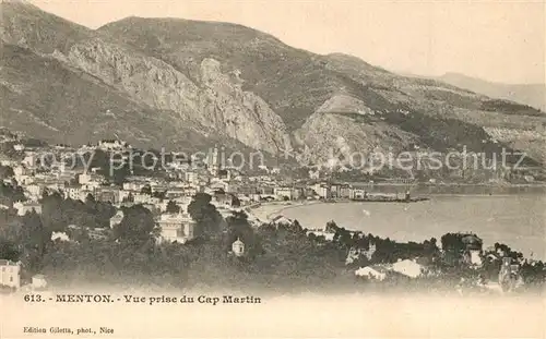 Menton_Alpes_Maritimes Vue prise du Cap Martin Menton_Alpes_Maritimes