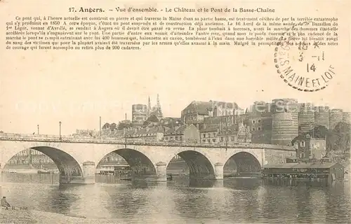 Angers Chateau et le Pont de la Basse Chaine Angers