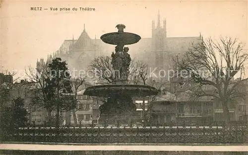 Metz_Moselle Vue prise du Theatre Fontaine Cathedrale Saint Etienne Metz_Moselle