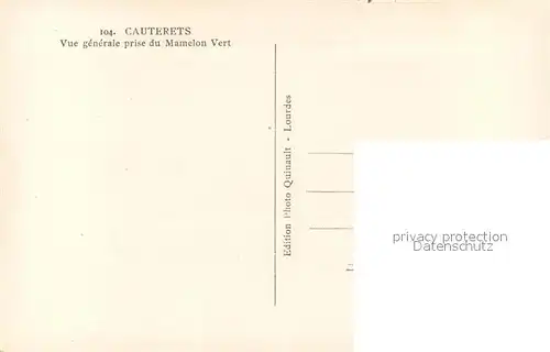 Cauterets Vue generale prise du Mamelon Vert Alpes Cauterets