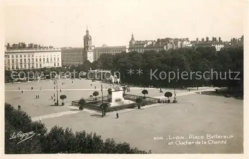 Lyon_France Place Belleceur et Clocher de la Charite Monument Lyon France