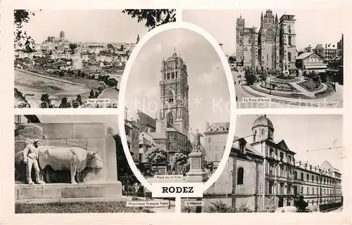 Rodez Vue generale Monument Eglise Hopital Place Rodez