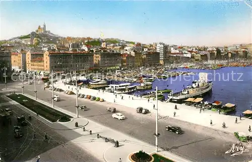 Marseille_Bouches du Rhone Panorama sur le Quai des Belges et Notre Dame de la Garde Marseille