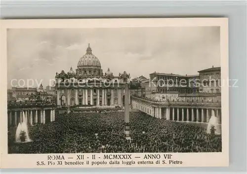 Roma_Rom S. Pietro S.S. Pio XI benedice il Popolo Roma_Rom
