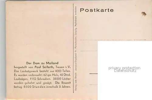 Milano Dom Laubs?gewerk  Milano