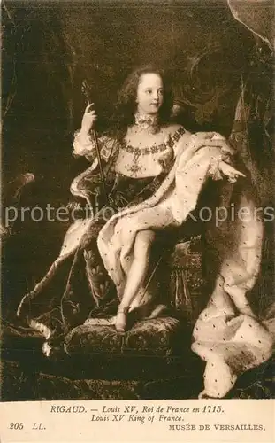 Adel_Frankreich Louis XV Roi de France K?nstlerkarte Rigaud  Adel Frankreich