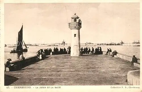 Leuchtturm_Lighthouse Cherbourg Jetee Rade  