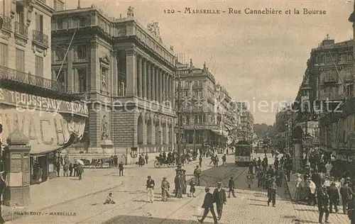 Strassenbahn Marseille Rue Cannebiere Bourse  