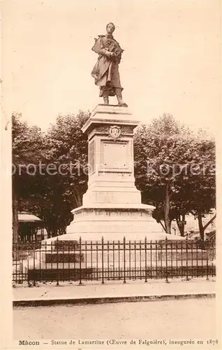 Macon_Saone et Loire Statue de Lamartine Monument Macon Saone et Loire