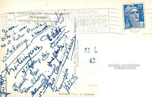 Hendaye_Pyrenees_Atlantiques Vue generale Plage au fond les Monts Espagnols Hendaye_Pyrenees