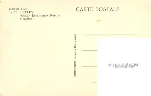 Belley Maison Renaissance Rue du Chapitre Belley