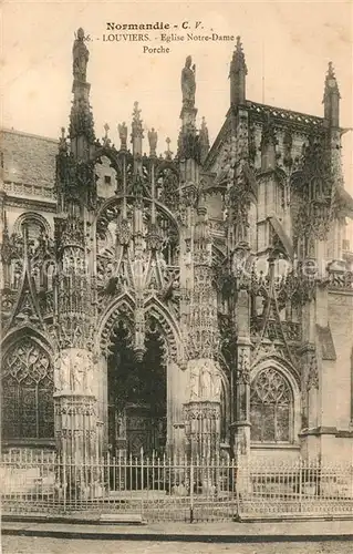Louviers_Eure Eglise Notre Dame Porche Louviers Eure