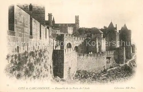 Carcassonne La Cite Ensemble de la Porte de l Aude Carcassonne