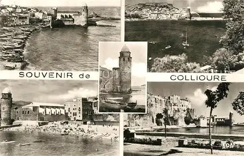 Collioure Panorama en parcourant la Cote Vermeille Plage Port Eglise Collioure
