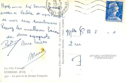 Cerbere Le port et la douane Francaise Cerbere