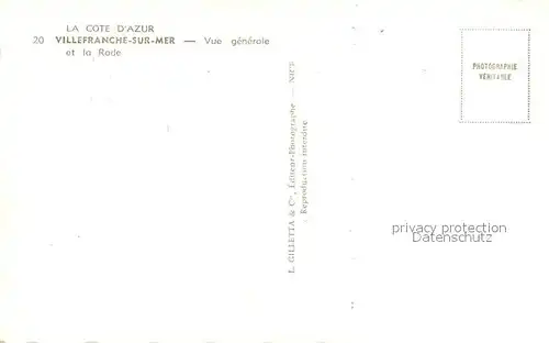 Villefranche sur Mer Vue generale et la Rade Villefranche sur Mer