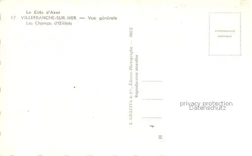 Villefranche sur Mer Vue generale Les Champs d Oeillets Villefranche sur Mer