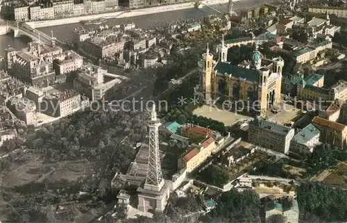 Lyon_France Colline de Fourviere Tour de Television et Basilique Saint Jean et la Saone Lyon France