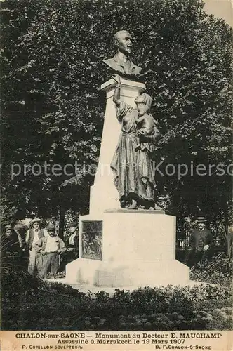 Chalon sur Saone Monument E Mauchamp Assassine a Marrakech 1907 Chalon sur Saone