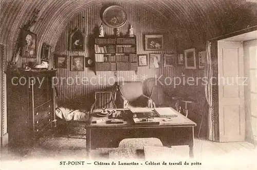 Saint Point Chateau de Lamartine Cabinet de travail du poete Saint Point