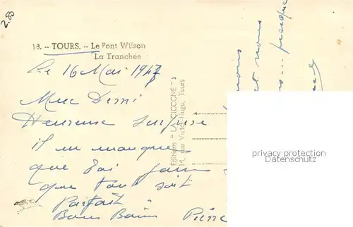 Tours_Indre et Loire Le Pont Wilson La Tranchee Tours Indre et Loire