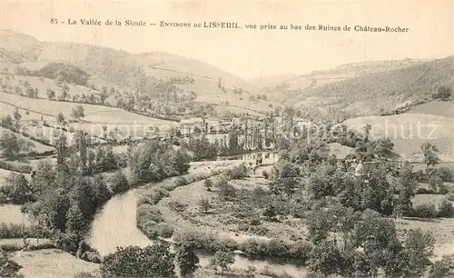 Lisseuil Vue prise au bas des Ruines de Chateau Rocher Lisseuil