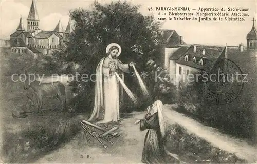 Paray le Monial Apparitien du Sacre Coeur a la Bienbeureuse marguerite Marie Alaceque Paray le Monial