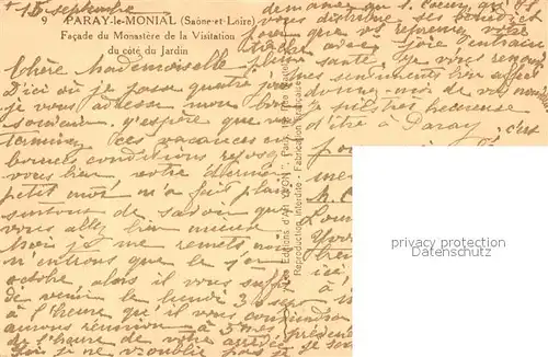 Paray le Monial Facade du Monastere de la Visitation du cote du Jardin Paray le Monial