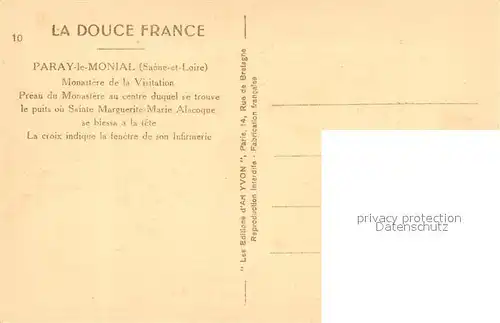 Paray le Monial Monastere de la Visitation Paray le Monial