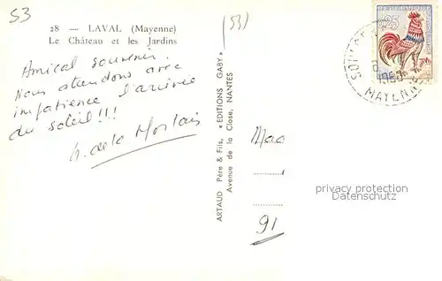 Laval_Mayenne Le Chateau et les Jardins Laval Mayenne