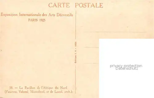 Exposition_Arts_Decoratifs_Paris_1925 Pavillon de l Afrique du Nord  
