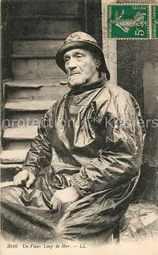 Fischerei Fischer Pfeife Vieux Loup de Mer  