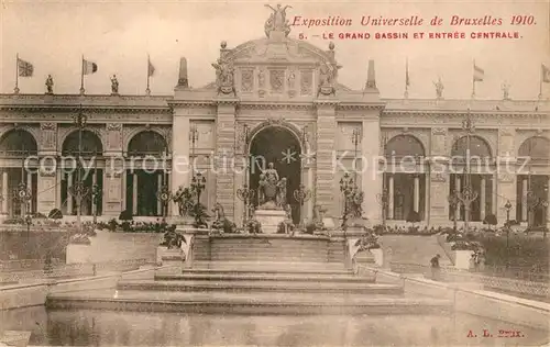 Exposition_Universelle_Bruxelles_1910 Grand Bassin Entree Centrale 