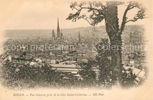 Rouen Vue generale prise de la Cote Sainte Catherine Rouen