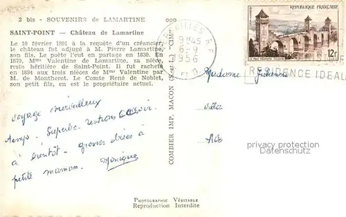 Saint Point Chateau de Lamartine Schloss Saint Point
