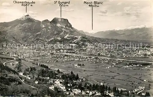 Grenoble Vue panoramique et les Alpes Francaises Grenoble