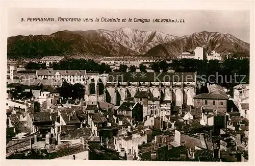 Perpignan Panorama vers la Citadelle et le Canigou Alpes Perpignan