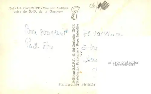 Antibes_Alpes_Maritimes Vue prise de Notre Dame de la Garoupe Antibes_Alpes_Maritimes