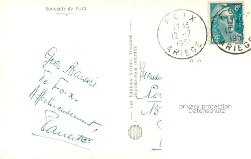 Foix Vue generale Chateau Chapelle et l Ariege Foix