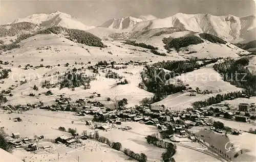 Megeve Vue generale et le Mont Blanc en hiver Megeve