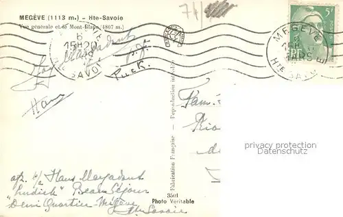 Megeve Vue generale et le Mont Blanc en hiver Megeve