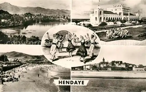 Hendaye_Pyrenees_Atlantiques Vue generale Casino Le Fandango Plage Fontarabie Frontiere Franco Espagnole Hendaye_Pyrenees