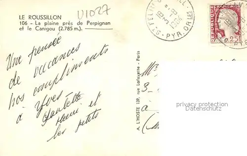 Perpignan Panorama de la plaine et le Canigou Chaine des Pyrenees Perpignan