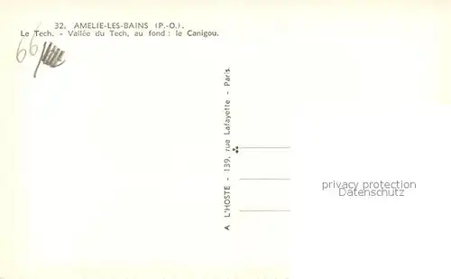 Amelie les Bains Palalda Vallee du Tech au fond le Canigou Chaine des Pyrenees Amelie les Bains Palalda