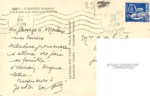 Carantec Ile Louet et Chateau du Taureau Carantec
