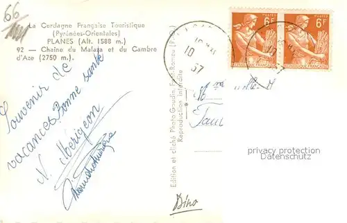 Planes Chaine du Malaza et du Cambre d Aze Pyrenees Planes