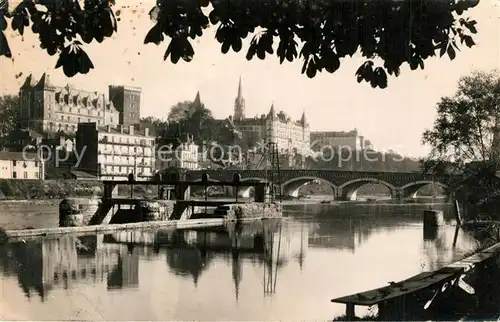 Pau Chateau Henry 4. vu de la rive gauche du Gave Pau